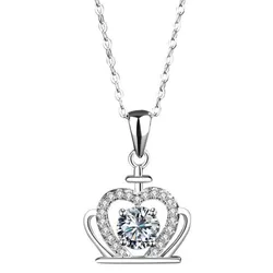 Dây Chuyền Nữ Lili Jewelry Đính Kim Cương Moissanite Vương Miện LILI_825531 Màu Bạc