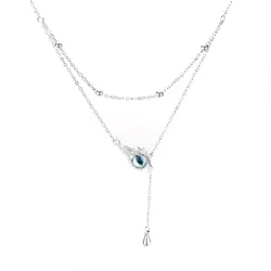 Dây Chuyền Nữ Lili Jewelry Đính Pha Lê Hình Mắt Quỷ Vạn Năm Maisy LILI_071656 Màu Xanh Bạc