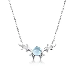 Dây Chuyền Nữ Lili Jewelry Gạc Nai Đính Đá Topaz LILI_918479 Màu Bạc