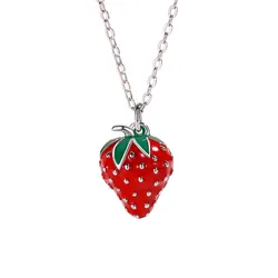 Dây Chuyền Nữ Lili Jewelry Hình Quả Dâu Tây Monica LILI_097626 Màu Bạc Đỏ