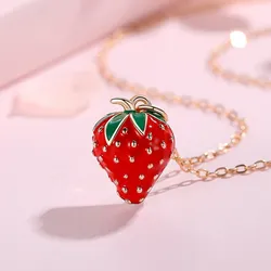 Dây Chuyền Nữ Lili Jewelry Hình Quả Dâu Tây Monica LILI_097626 Màu Đỏ-Vàng Hồng