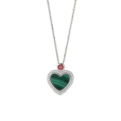 Dây Chuyền Nữ Lili Jewelry Hình Trái Tim Saoirse LILI_099008 Màu Bạc Phối Xanh
