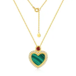 Dây Chuyền Nữ Lili Jewelry Hình Trái Tim Saoirse LILI_099008 Màu Vàng Phối Xanh