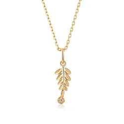 Dây Chuyền Nữ Lili Jewelry Mạ Vàng Đính Đá CZ Cành Ô Liu LILI_938851 Màu Vàng