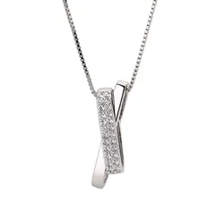 Dây Chuyền Nữ Lili Jewelry Mảnh Nhỏ Đính Đá CZ Hình Trái Tim Cách Điệu Nolan LILI_255281 Màu Bạc
