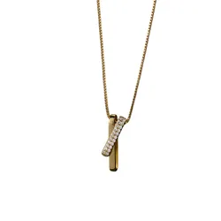 Dây Chuyền Nữ Lili Jewelry Mảnh Nhỏ Đính Đá CZ Hình Trái Tim Cách Điệu Nolan LILI_255281 Màu Vàng Gold