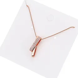 Dây Chuyền Nữ Lili Jewelry Mảnh Nhỏ Đính Đá CZ Hình Trái Tim Cách Điệu Nolan LILI_255281 Màu Vàng Hồng