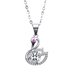 Dây Chuyền Nữ Lili Jewelry Moissanite Thiên Nga LILI_935979 Màu Bạc