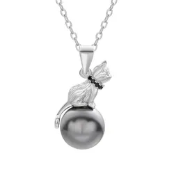 Dây Chuyền Nữ Lili Jewelry Ngọc Trai Mèo Nhỏ LILI_834123 Màu Bạc