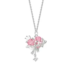 Dây Chuyền Nữ Lili Jewelry Trái Tim Vương Miện Marilyn LILI_105338 Màu Bạc/Hồng