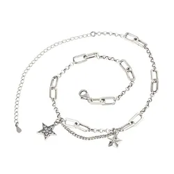 Dây Chuyền Nữ Lili Jewelry Xích Vuông Tròn Super Star LILI_726213 Màu Bạc