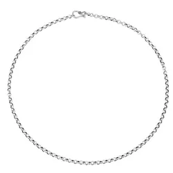 Dây Chuyền Unisex Lili Jewelry Bạc Thái Đơn Giản Chữ Cong Nguyên Chất Sợi Mảnh Nhỏ LILI_153935 Độ Dày 3.5mm Màu Bạc Size 45cm