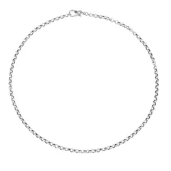 Dây Chuyền Unisex Lili Jewelry Bạc Thái Đơn Giản Chữ Cong Nguyên Chất Sợi Mảnh Nhỏ LILI_153935 Độ Dày 3mm Màu Bạc Size 40cm