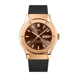 Đồng Hồ Nam I&W Carnival Silicon Strap Automatic IW55851GD-DS (IW55851G60) Màu Vàng Hồng Phối Nâu