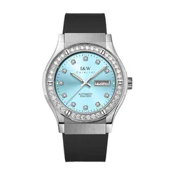 Đồng Hồ Nam I&W Carnival Silicon Strap Automatic IW55851GD-DS (IW55851G63) Màu Bạc Phối Xanh