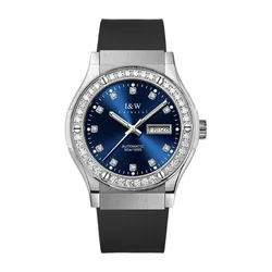 Đồng Hồ Nam I&W Carnival Silicon Strap Automatic IW55851GD-DS (IW55851G65) Màu Bạc Phối Xanh Navy