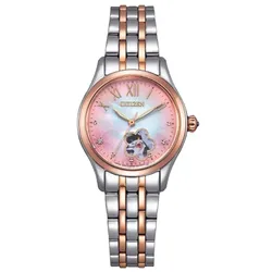 Đồng Hồ Nữ Citizen Luna Automatic Crystal Pink Dial Two Tone Watch PR1044-87Y Màu Hồng Bạc