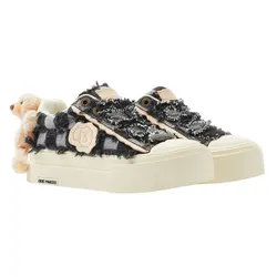 Giày Thể Thao Nữ 13 De Marzo Bear Denim Badge Màu Đen Size 35