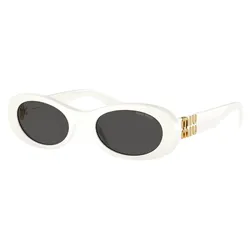 Kính Mát Nữ Miu Miu Oval Sunglasses OMU 06ZS 1425S0 Màu Trắng
