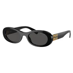 Kính Mát Nữ Miu Miu Oval Sunglasses OMY 06ZS 1AB5S0 Màu Đen