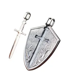 Mặt Dây Chuyền Nam Lili Jewelry Ghép Kiếm Và Khiên LILI_188155 Màu Bạc