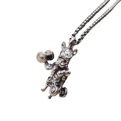 Mặt Dây Chuyền Nam Lili Jewelry Hình Chú Chó Marcelo Cơ Bắp LILI_076619 Màu Bạc