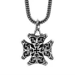 Mặt Dây Chuyền Nam Lili Jewelry Hình Chữ Thập Idris LILI_080007 Màu Bạc/Đen