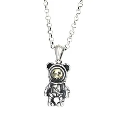 Mặt Dây Chuyền Nam Lili Jewelry Hình Gấu Teddy Cá Tính LILI_073640 Màu Bạc