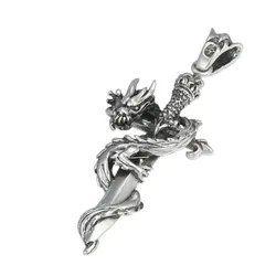Mặt Dây Chuyền Nam Lili Jewelry  Hình Kiếm Rồng Trenton LILI_080047 Màu Bạc