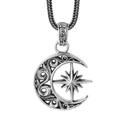 Mặt Dây Chuyền Nam Lili Jewelry Hình Trăng Sao Cason LILI_080074 Màu Bạc Đen