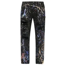 Quần Jean Nam Dolce & Gabbana D&G Color Splash Loose GWT1AZ Màu Đen Họa Tiết Size 48