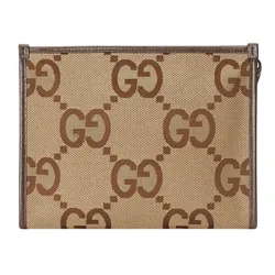 Túi Cầm Tay Gucci Jumbo GG Pouch Camel 699318 UKMBG 2572 Màu Nâu