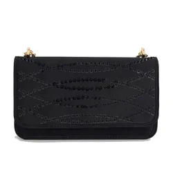 Túi Đeo Chéo Nữ Charles & Keith CNK Satin Sequinned Chain Handle Mini Bag Black CK2-00701557-1 Màu Đen