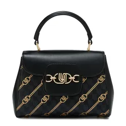Túi Đeo Chéo Nữ Lyn Neola Infinite Top Handle Handbag - Printed Black LL25CBM161 Màu Đen