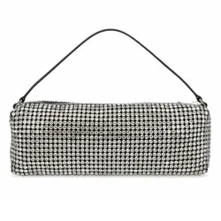 Túi Đeo Vai Nữ Alexander Wang Heiress Flex Crystal Mesh Shoulder Bag Màu Bạc