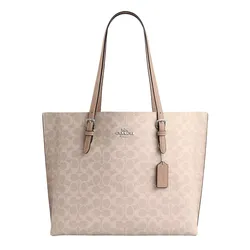 Túi Tote Nữ Coach Mollie Tote Bag In Signature Canvas CV967 Màu Be 