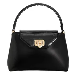 Túi Xách Tay Nữ Charles & Keith Arwen Croc Effect Braided Strap CK2-50782379-A_BLACK Handle Bag Màu Đen