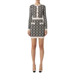 Váy Nữ Elisabetta Franchi AM31B47E3 NERO/BURRO Màu Đen Trắng Size 40