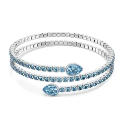 Vòng Đeo Tay Nữ Swarovski Twisty Cuf Fmixed Cuts, Blue, Rhodium Plated 5717578 Màu Xanh