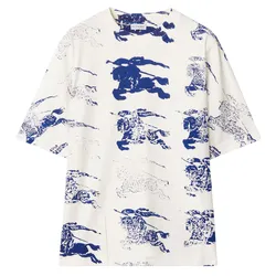 Áo Phông Burberry Equestrian Knight Short-sleeve 8082128 Tshirt Màu Trắng Size S