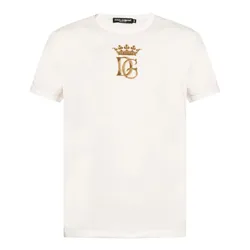 Áo Phông Nam Dolce & Gabbana D&G Logo Crown T-Shirt G8JX7Z-G7WDC Màu Trắng Size 48