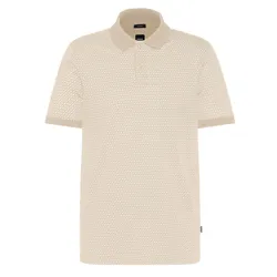 Áo Polo Nam Hugo Boss Mercerized-cotton Polo Shirt With Two-tone Monogram Print 50518877 275 Màu Be Size M