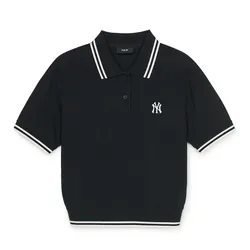 Áo Polo Nữ MLB Basic Crop Polo New York Yankees 3FPQB0253-50BKS Màu Đen Size XS