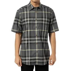 Áo Sơ Mi Nam Burberr Short-Sleeves Shirt 8809290 Màu Xám Size S