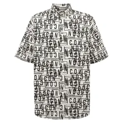 Áo Sơ Mi Nam Dsquared2 Icon Stamps Short Sleeves Shirt S79LD0042 Màu Đen Trắng Size 44