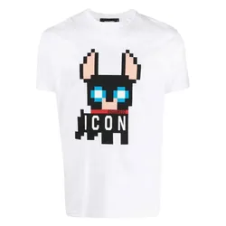 Áo Thun Nam Dsquared2 White With Icon Logo Printed Tshirt S79GC0073 Màu Trắng Size M 