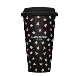 Bình Nước Yves Saint Laurent YSL Ceramic Tumbler Màu Đen Đỏ