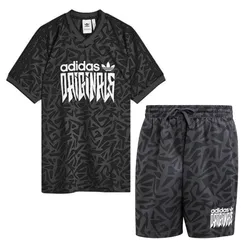 Bộ Quần Áo Cộc Tay Nam Adidas Tee Originals New Full Poly Màu Đen Họa Tiết Size XS (Form Âu)