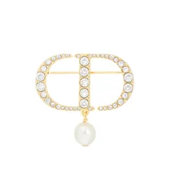 Cài Áo Nữ Dior Petit CD Brooch Màu Vàng Gold