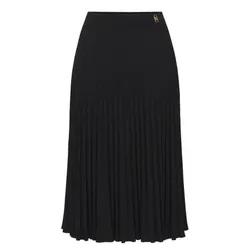 Chân Váy Nữ Elisabetta Franchi Viscose Midi Skirt With Pleated Effect GK02M47E2 Màu Đen Size 40